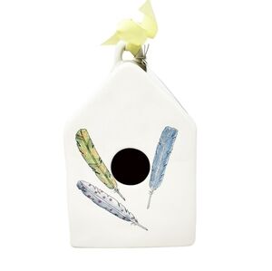 RAE DUNN feather square birdhouse